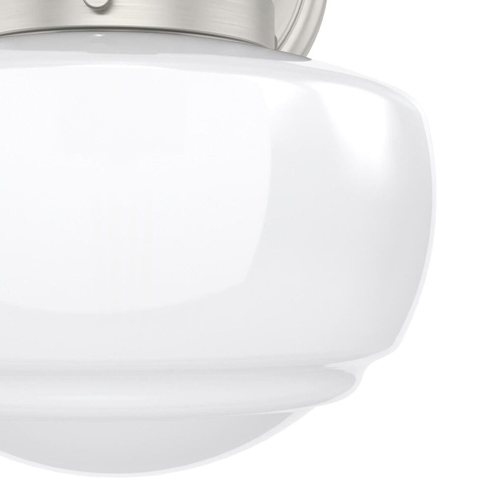Hunter Saddle Creek 1-Light Sconce with White Shade in Brushed Nickel, , large