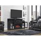 at HOME Cantilever 60" TV Stand with Fireplace Insert in Black, , large