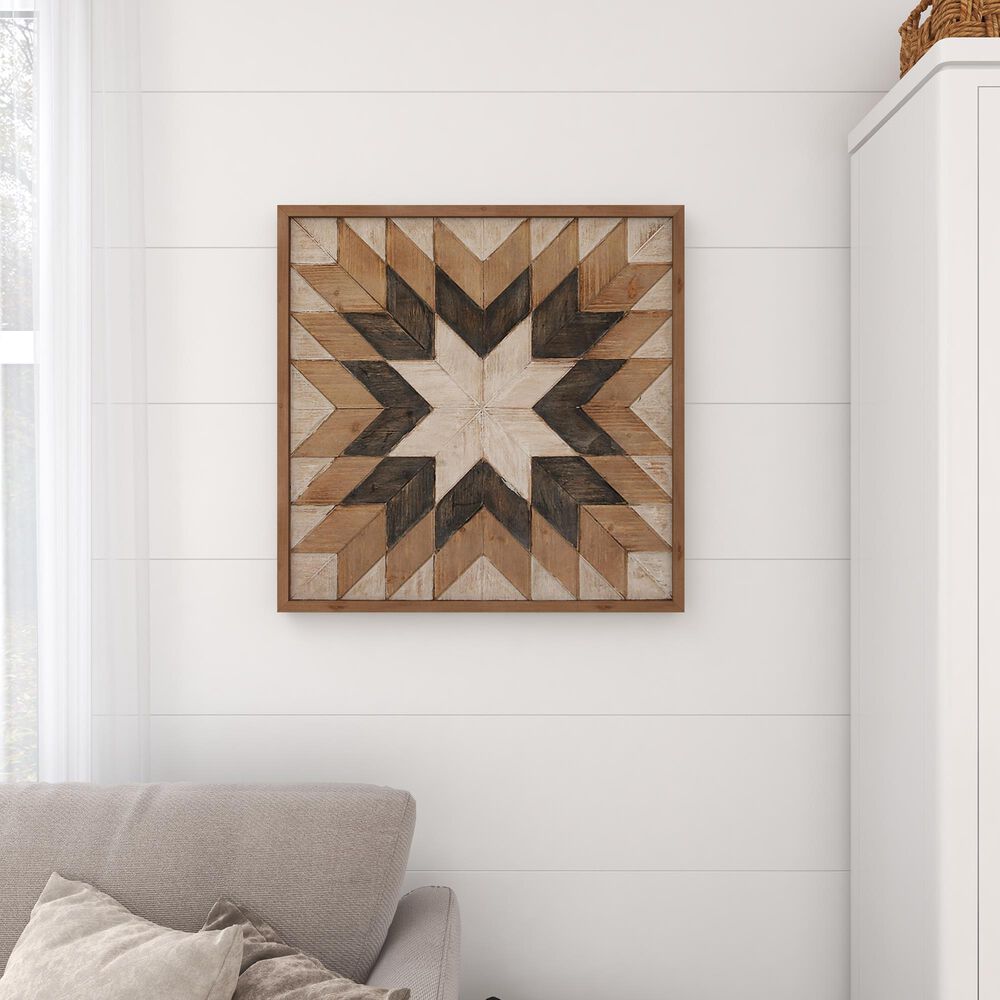 Maple and Jade 30&quot; x 30&quot; Southwest Abstract Wall Decor in Brown, White and Gray, , large