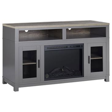 DHP Carver 54.12" TV Stand with Fireplace in Gray, , large