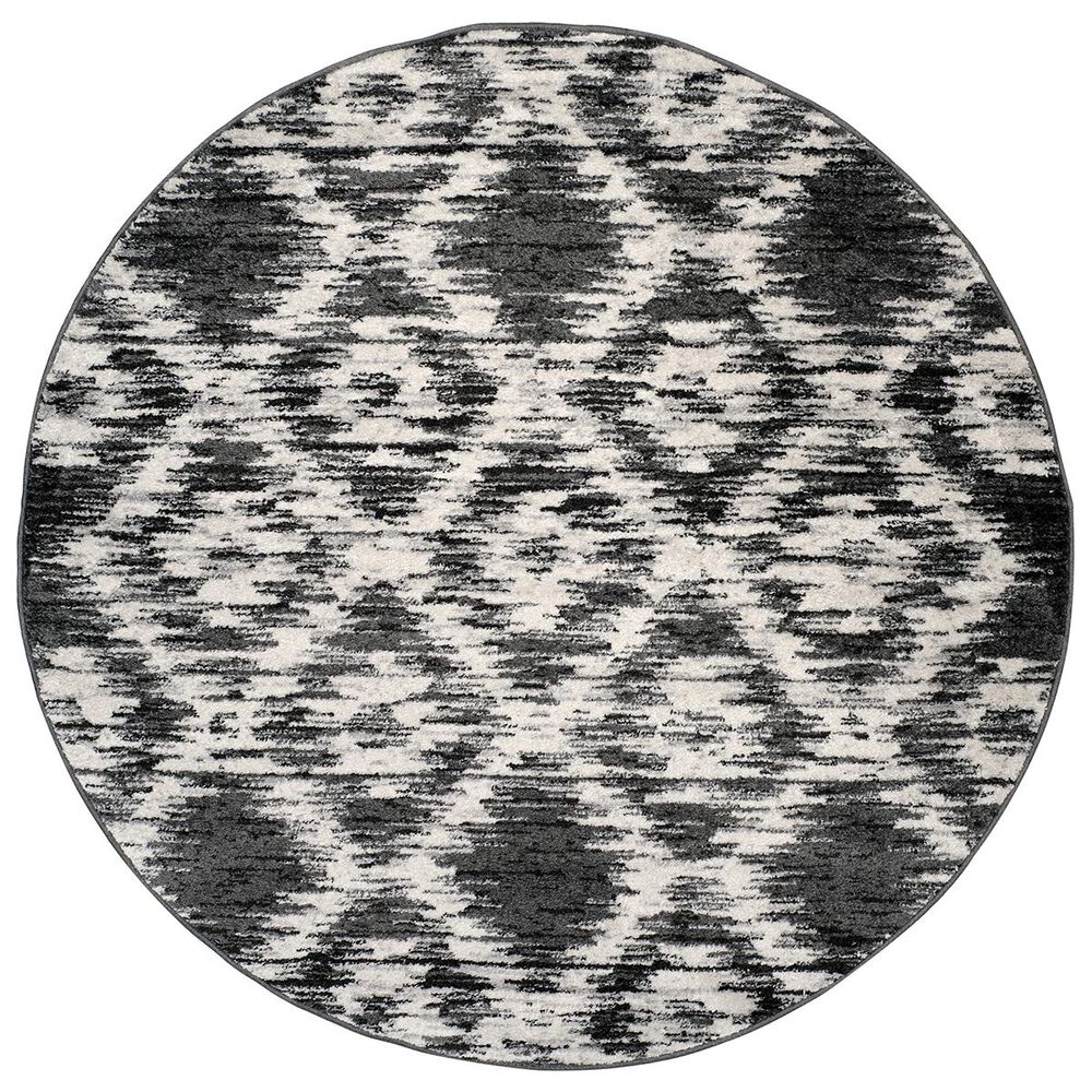 Safavieh Adirondack ADR118R-6R 6" x 6" Charcoal/Ivory Round Rug, , large