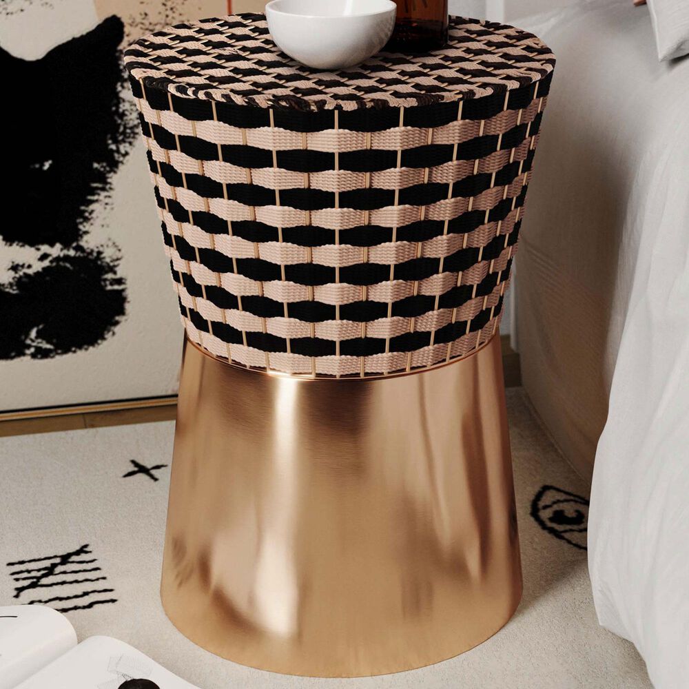 Tov Furniture Madilyn Side Table in Two Tone and Gold, , large