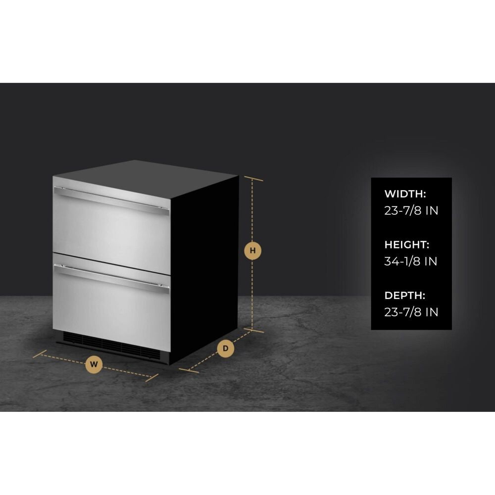 JennAir Noir 24" Double Drawer Refrigerator in Stainless Steel, , large
