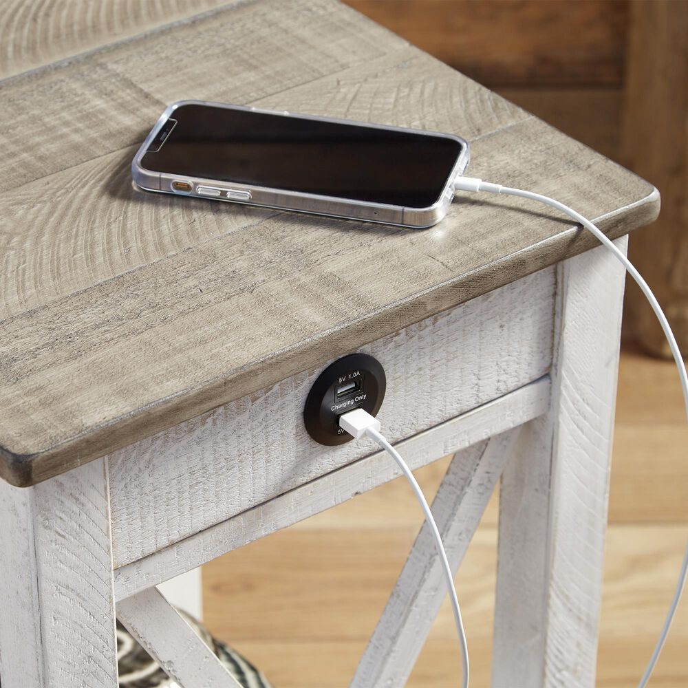 Ashley Adalane Accent Table in Distressed White and Gray, , large