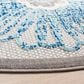 Safavieh Cabana CBN801F 3" Round Grey and Blue Indoor/Outdoor Area Performance Rug, , large