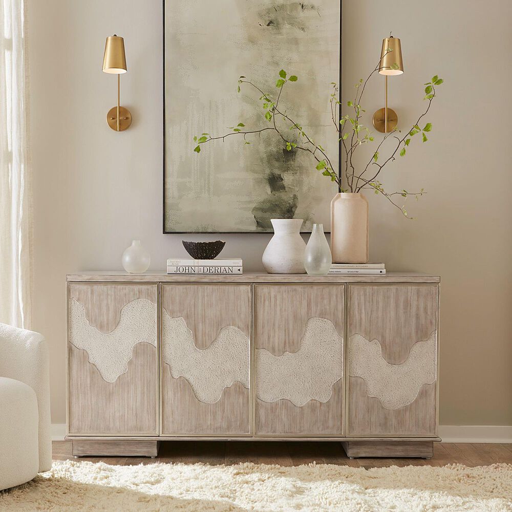 Belle Furnishings Terrace 69&quot; 4-Door Accent Cabinet in Gravel, , large