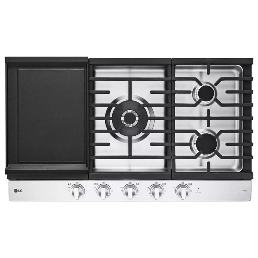 LG 2-Piece Kitchen Package with 4.7 Cu. Ft. Wall Oven and 36&quot; Gas Cooktop in Print Proof Stainless Steel, , large