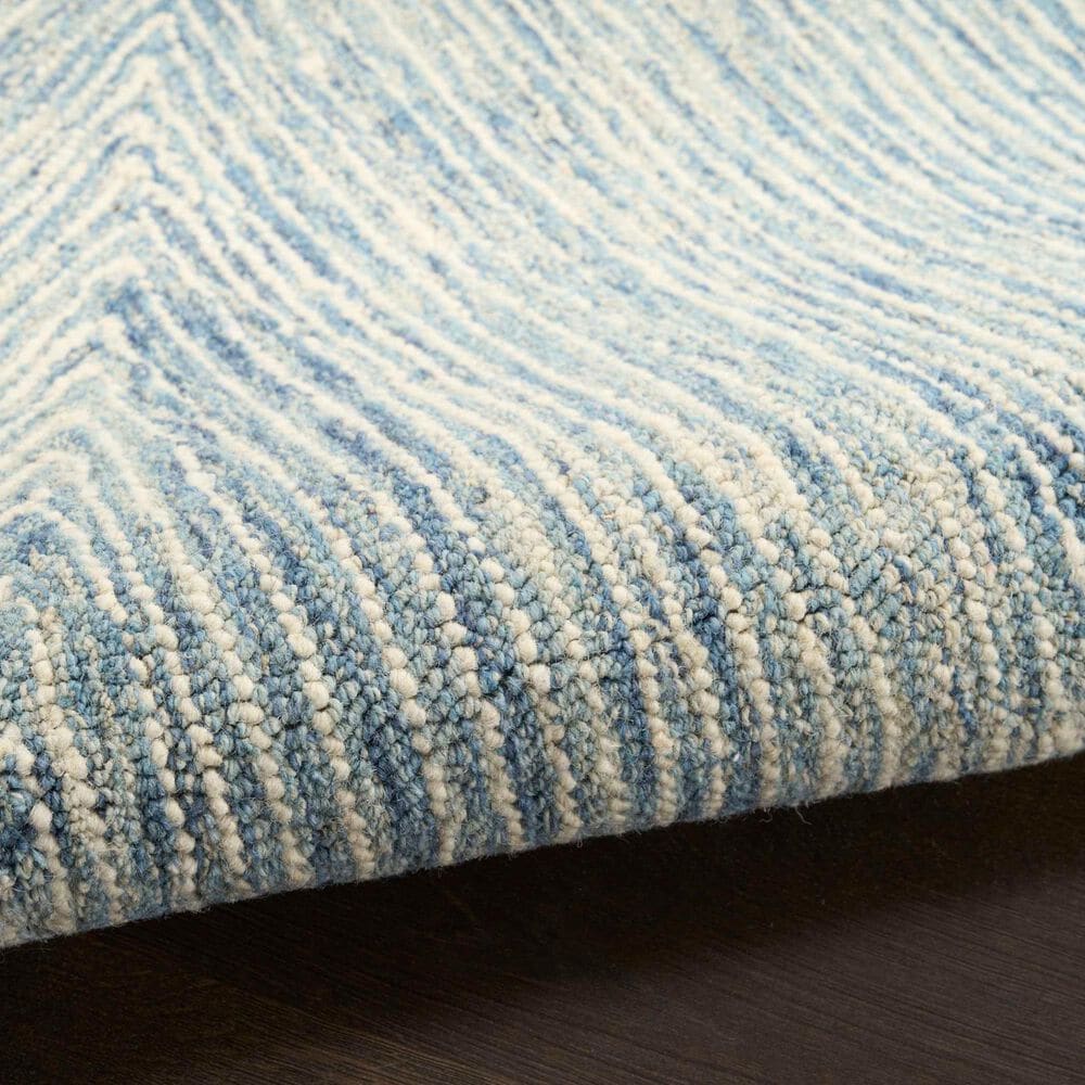Nourison Pure Angles Ivory and Blue 3&#39;9&quot; x 5&#39;9&quot; Area Rug, , large