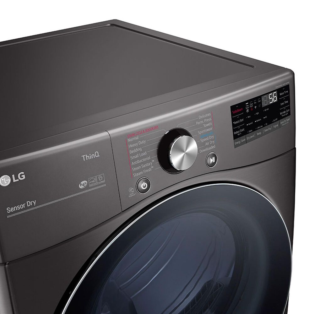 LG 7.4 Cu. Ft. Smart Front Load Gas Dryer with TurboSteam in Black Steel, , large
