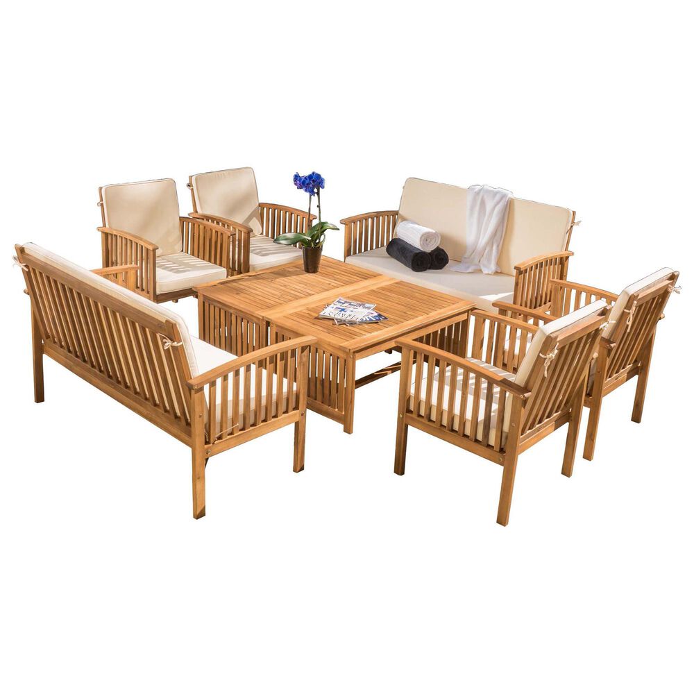 Noble House Carolina 8-Piece Patio Chat Set in Brown Patina, , large