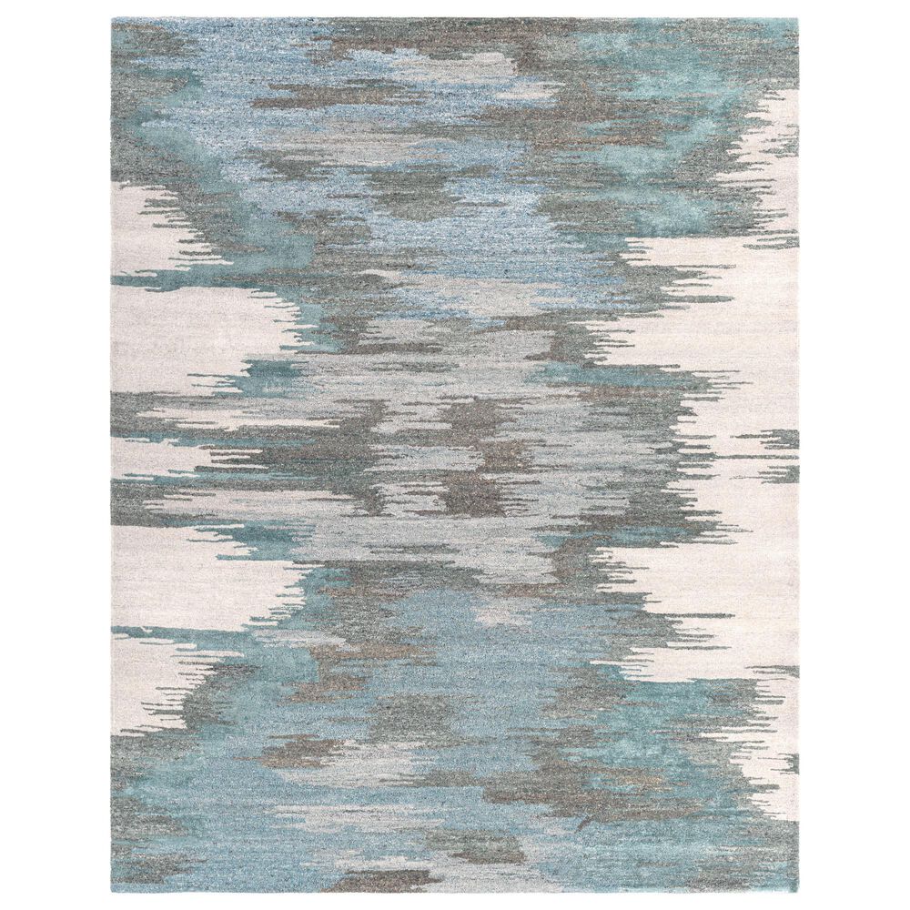 Surya Montclair 9" x 12" Teal, Sage, Light Beige, Charcoal, Blue and Light Gray Area Rug, , large