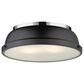 Golden Lighting Duncan 14" Flush Mount in Chrome and Matte Black, , large
