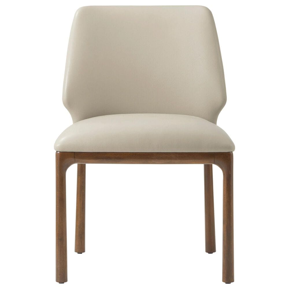 Theodore Alexander Kesden Dining Side Chair with Humus Leather and Pyramid Brown, , large