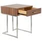LumiSource Roman End Table in Walnut and Stainless Steel, , large