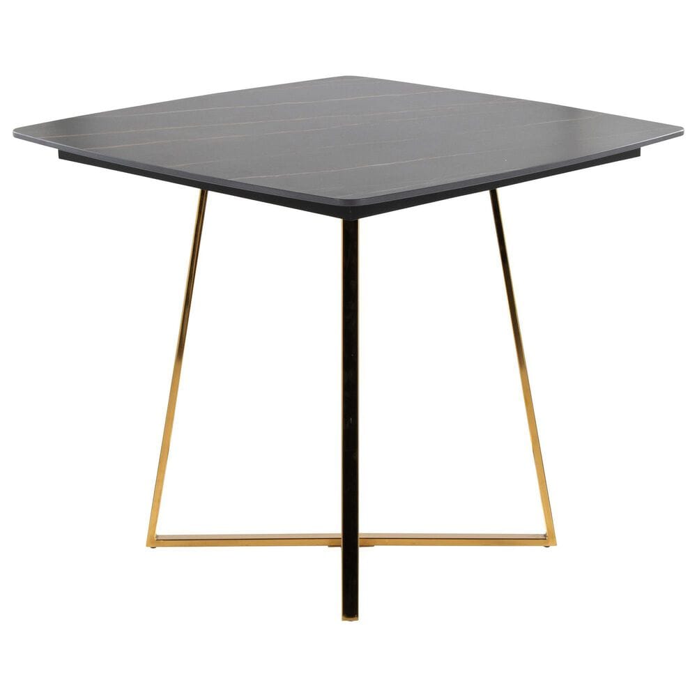LumiSource Cosmo Square Dinette Table in Black and Gold - Table Only, , large