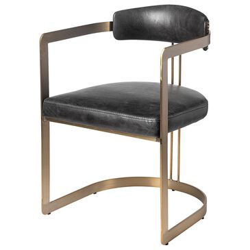 Mercana Hoskins II Arm Chair in Brass and Black, , large