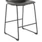 Lumisource Duke Fixed-Height Counter Stool with Grey Cushion in Black, , large