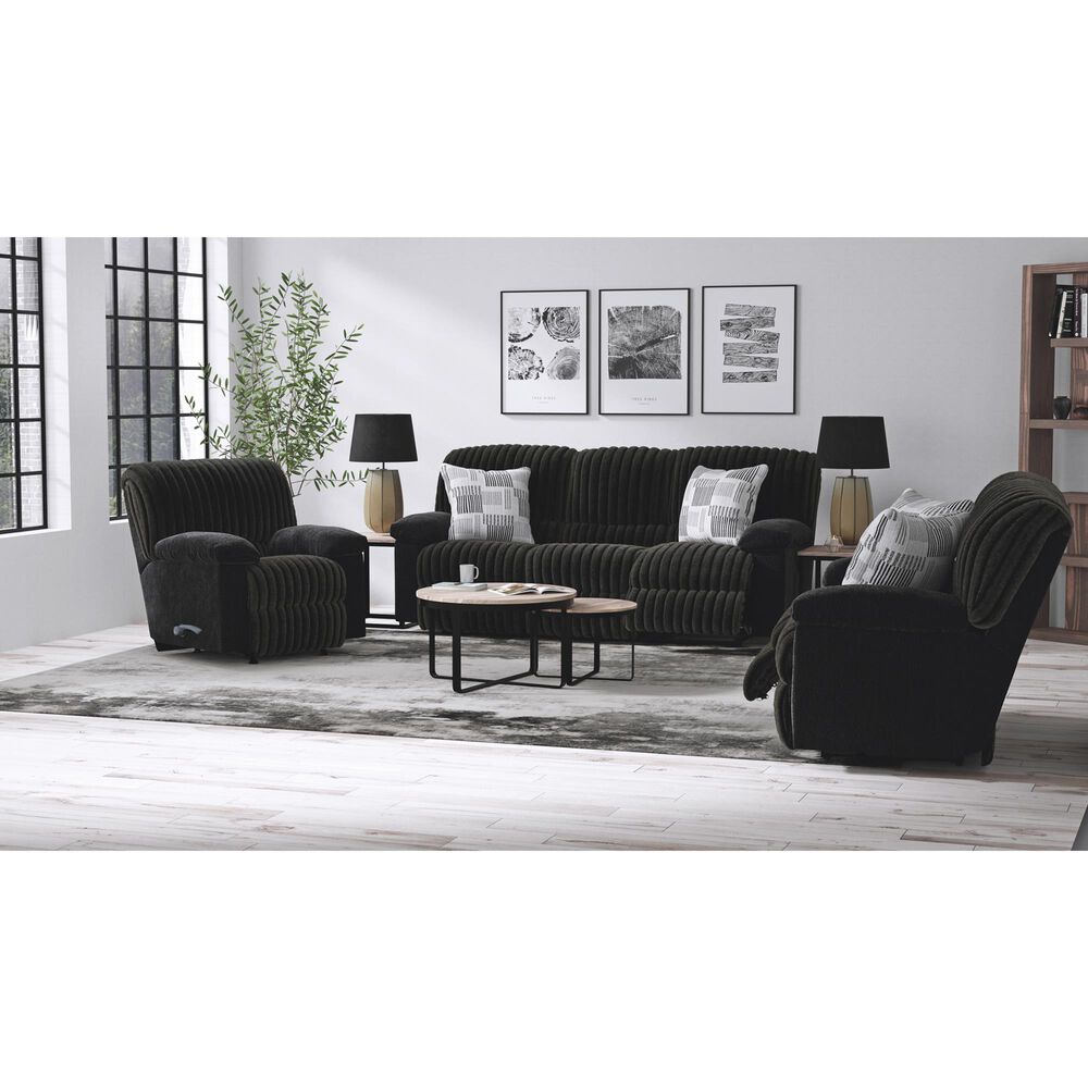 Catnapper Comet Lay Flat Reclining Loveseat in Black, , large