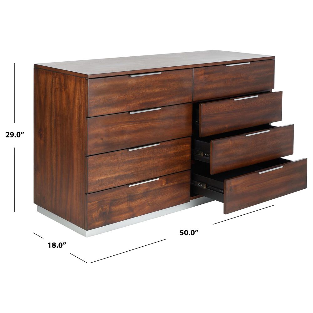 Safavieh Brylin 8 Drawer Dresser in Dark Walnut, , large