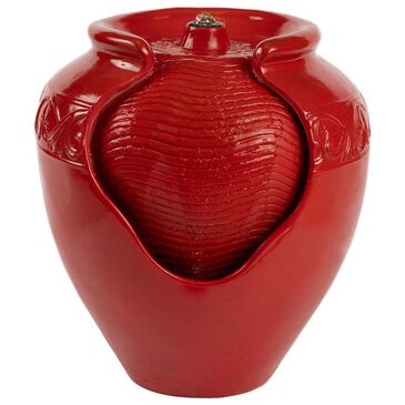 Timberlake Pure Garden Glazed Jar Water Fountain in Imperial Red, , large