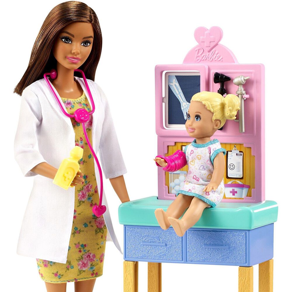 barbie pediatrician doll & playset