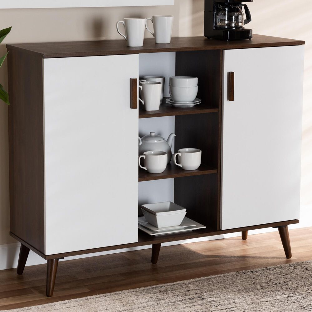 Baxton Studio Quinn 2-Door Sideboard in Walnut, , large