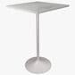 Leisuremod LeisureMod Verve Collection Modern Bar Height Table White Base with 27 Square Marbleized White Laminated  Top, , large