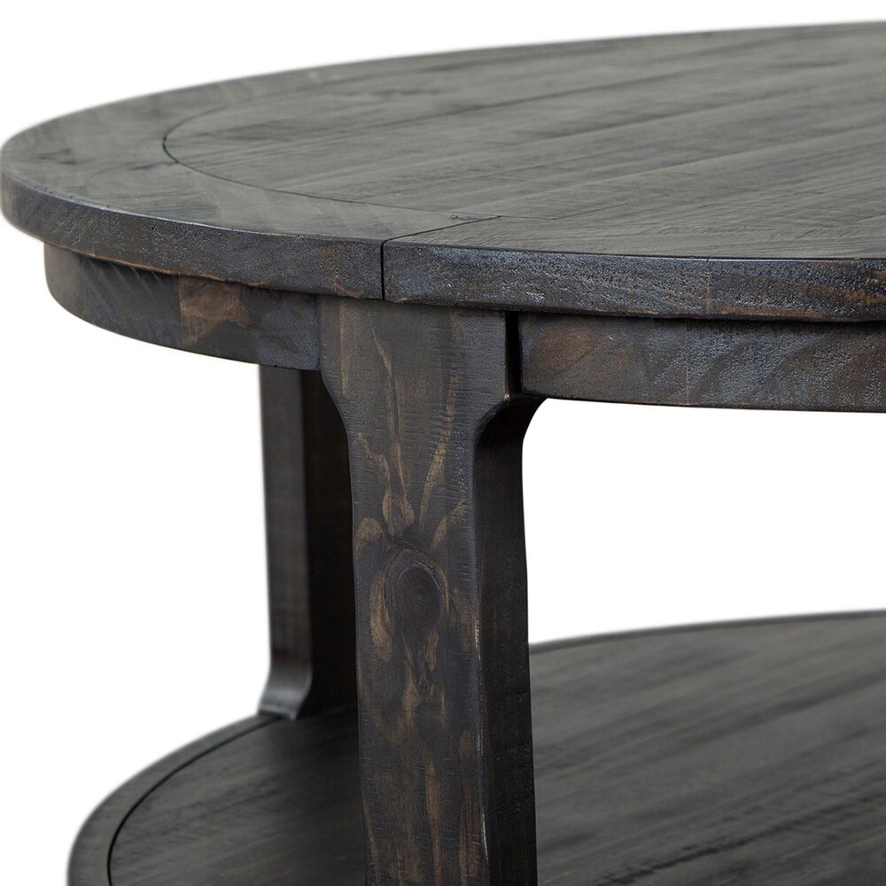 Nicolette Home Boswell Round Cocktail Table with Caster in Peppercorn, , large