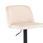 LumiSource Toriano Swivel Adjustable Bar Stool with Cream Faux Leather Upholstery in Black (Set of 2), , large