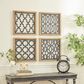 Maple and Jade 17" x 17" Square Geometric Cut-Out Wall Decor in Matte Black and Brown (Set of 4), , large
