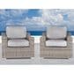 Hearth and Haven Outdoor Wicker Armchair with Curved Armrests in Gray (Set of 2), , large