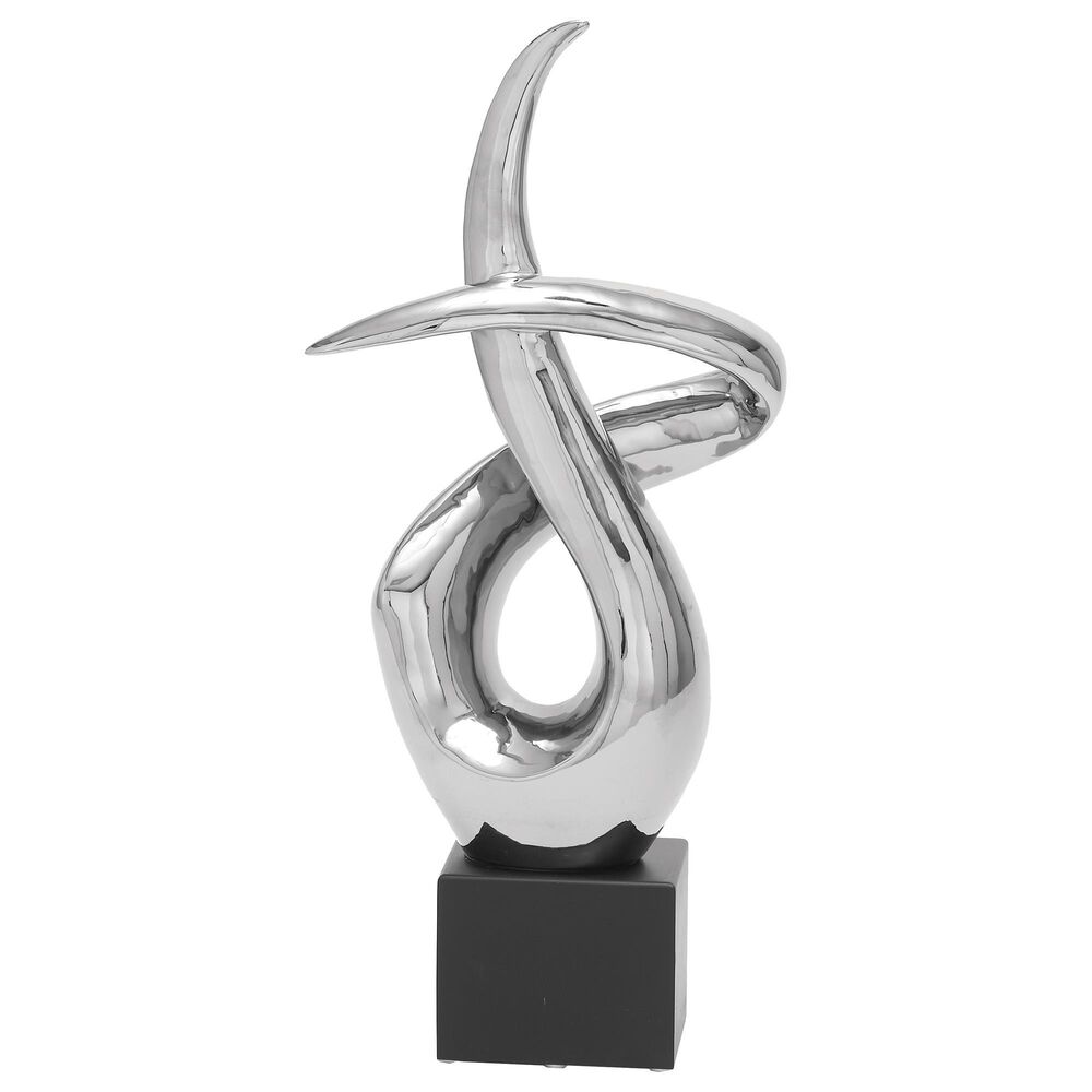 Maple and Jade 22" Abstract Sculpture in Silver and Black, , large