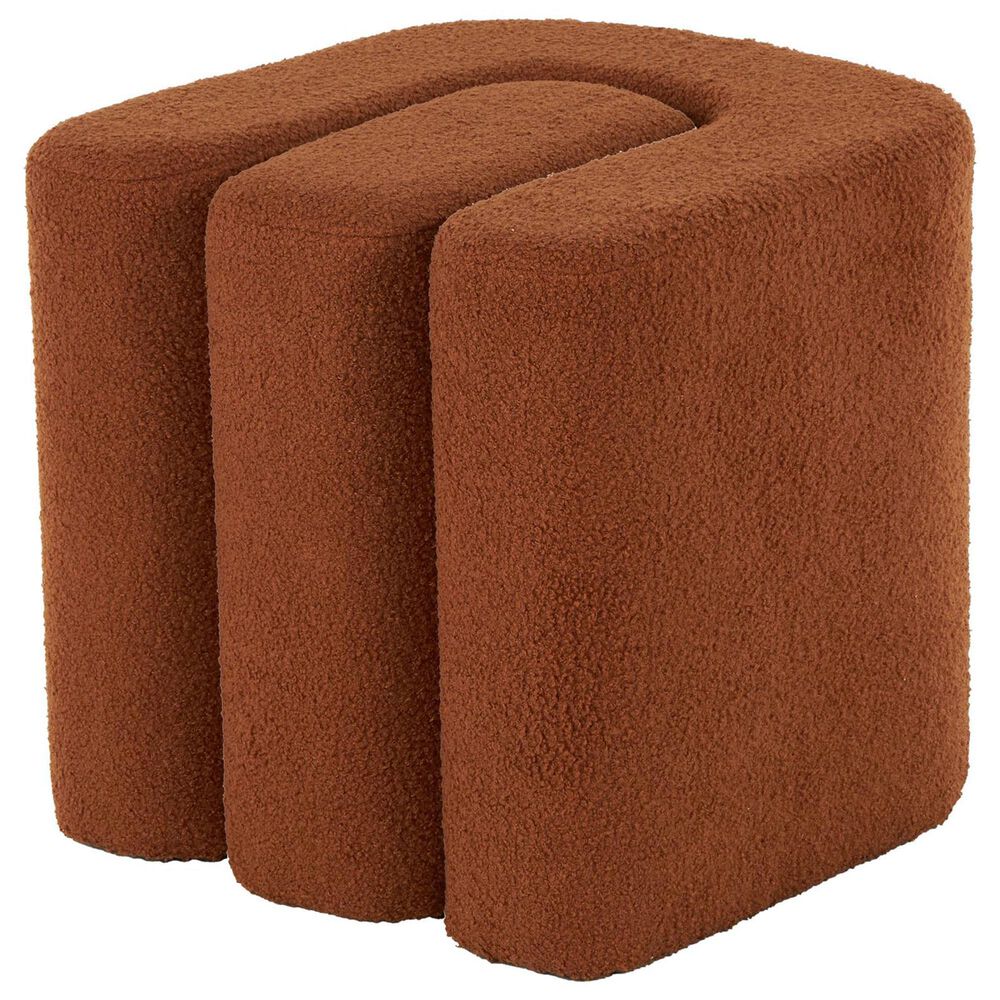 Maple and Jade 18" Boucle Accent Ottoman in Copper, , large
