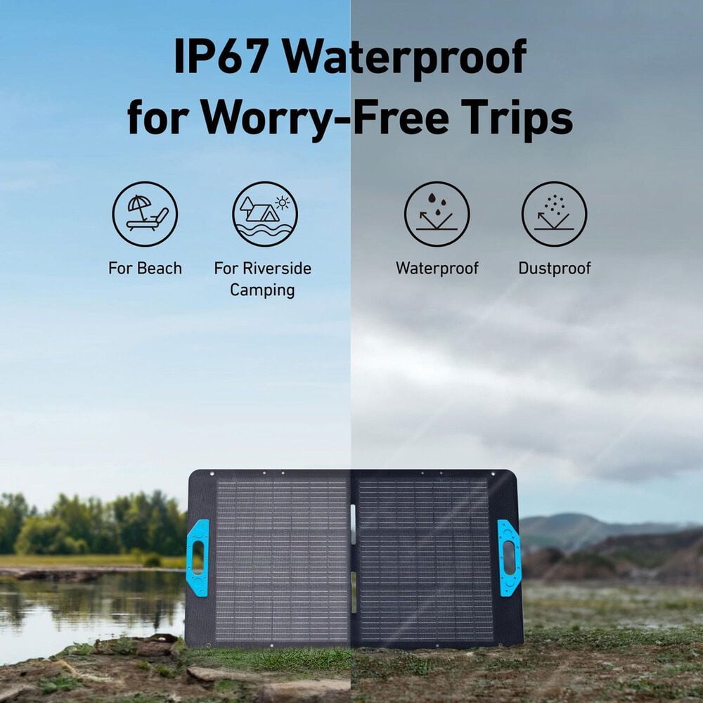 Anker Solix PS100 100W Portable Solar Panel in Black, , large