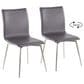 Lumisource Mason Swivel Side Chair with Grey Upholstered in Brushed Stainless Steel (Set of 2), , large