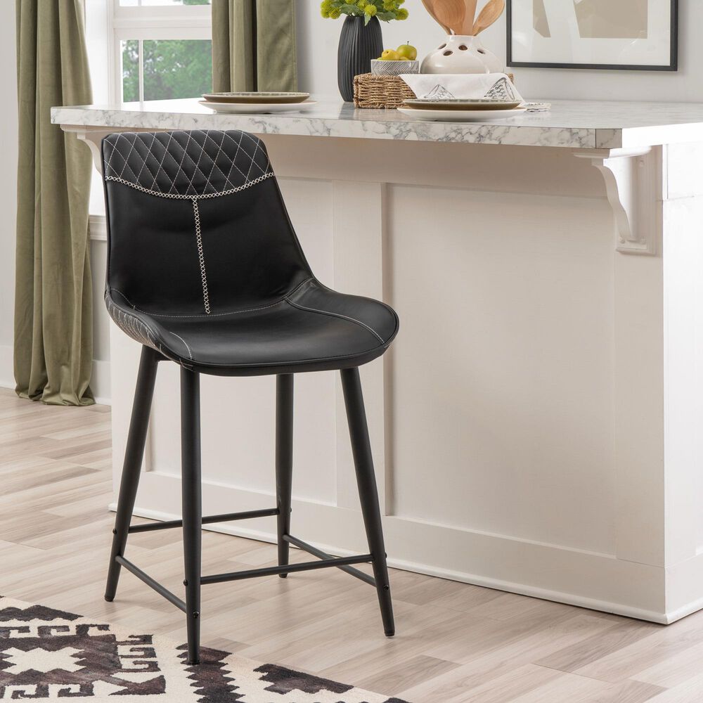 Linon Home Decor Elder 24" Counter Stool in Black, , large
