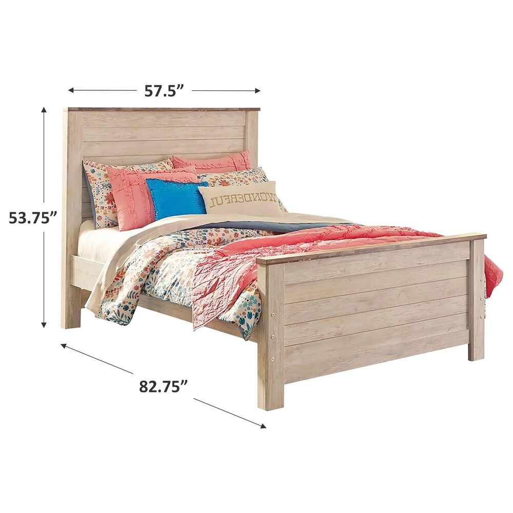 Ashley Willowton Full Panel Bed in Whitewash, , large