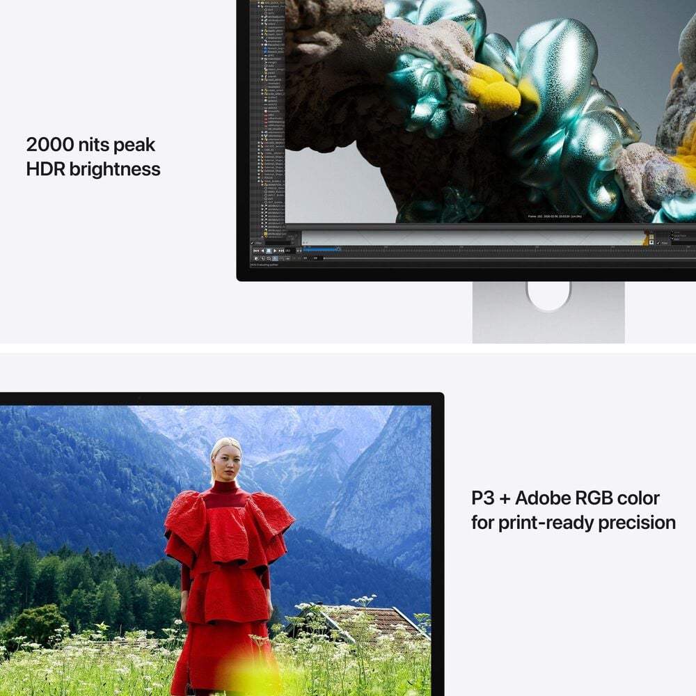 Apple Studio Display XDR - Nano Texture Glass - Tilt- and Height-Adjustable Stand in Silver and 3-Year AppleCare+, , large