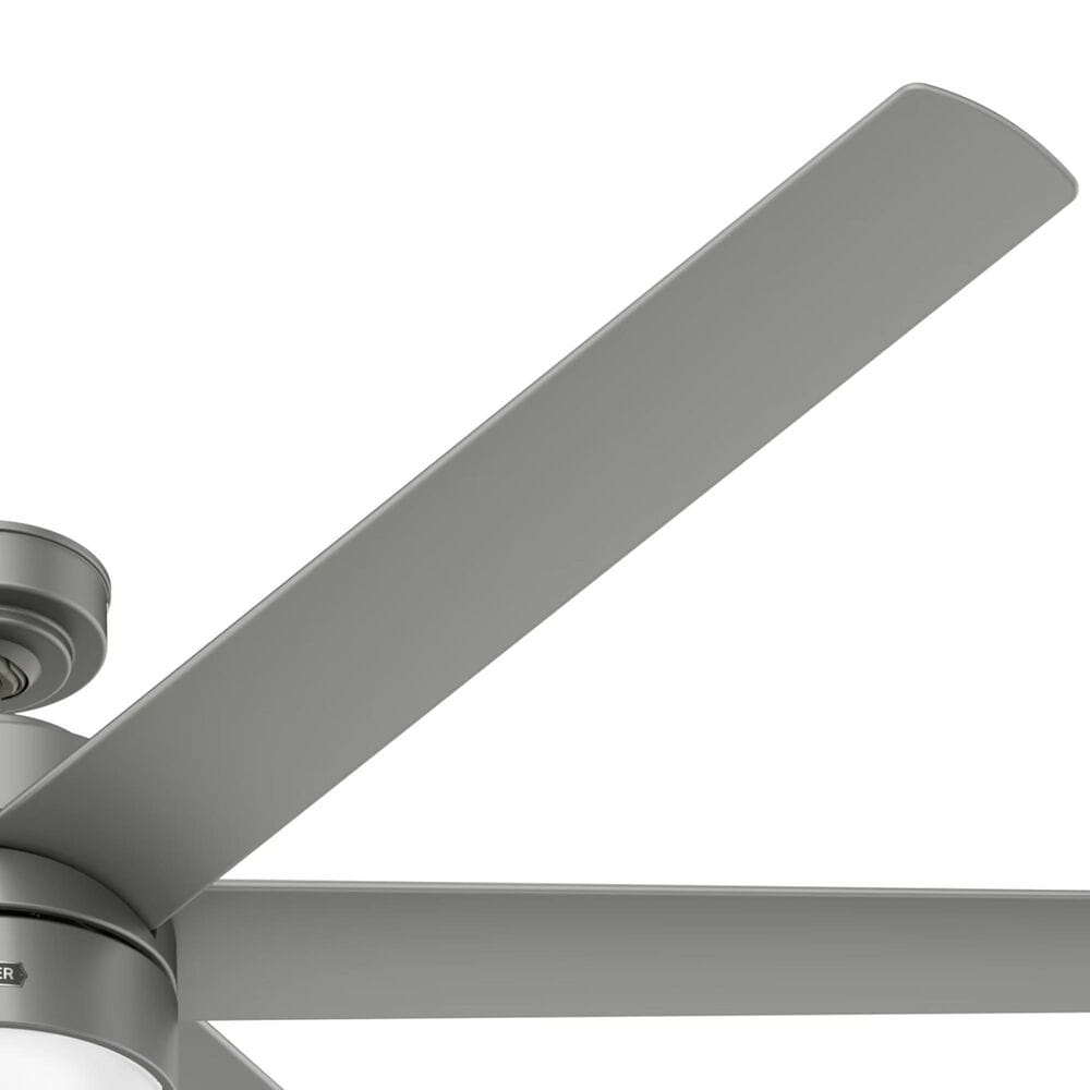 Hunter Solaria 72&quot; Outdoor Ceiling Fan with LED Light in Matte Silver, , large