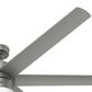 Hunter Solaria 72" Outdoor Ceiling Fan with LED Light in Matte Silver, , large
