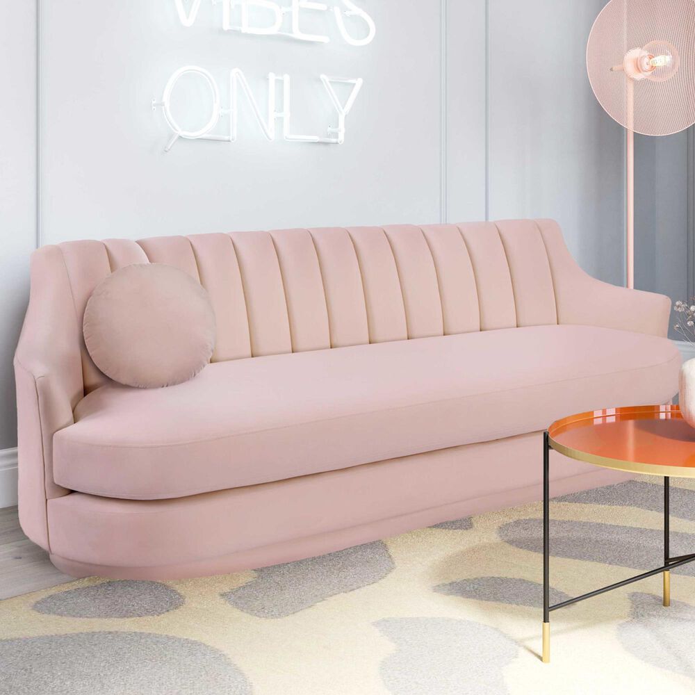 Tov Furniture Peyton Sofa in Blush Velvet, , large