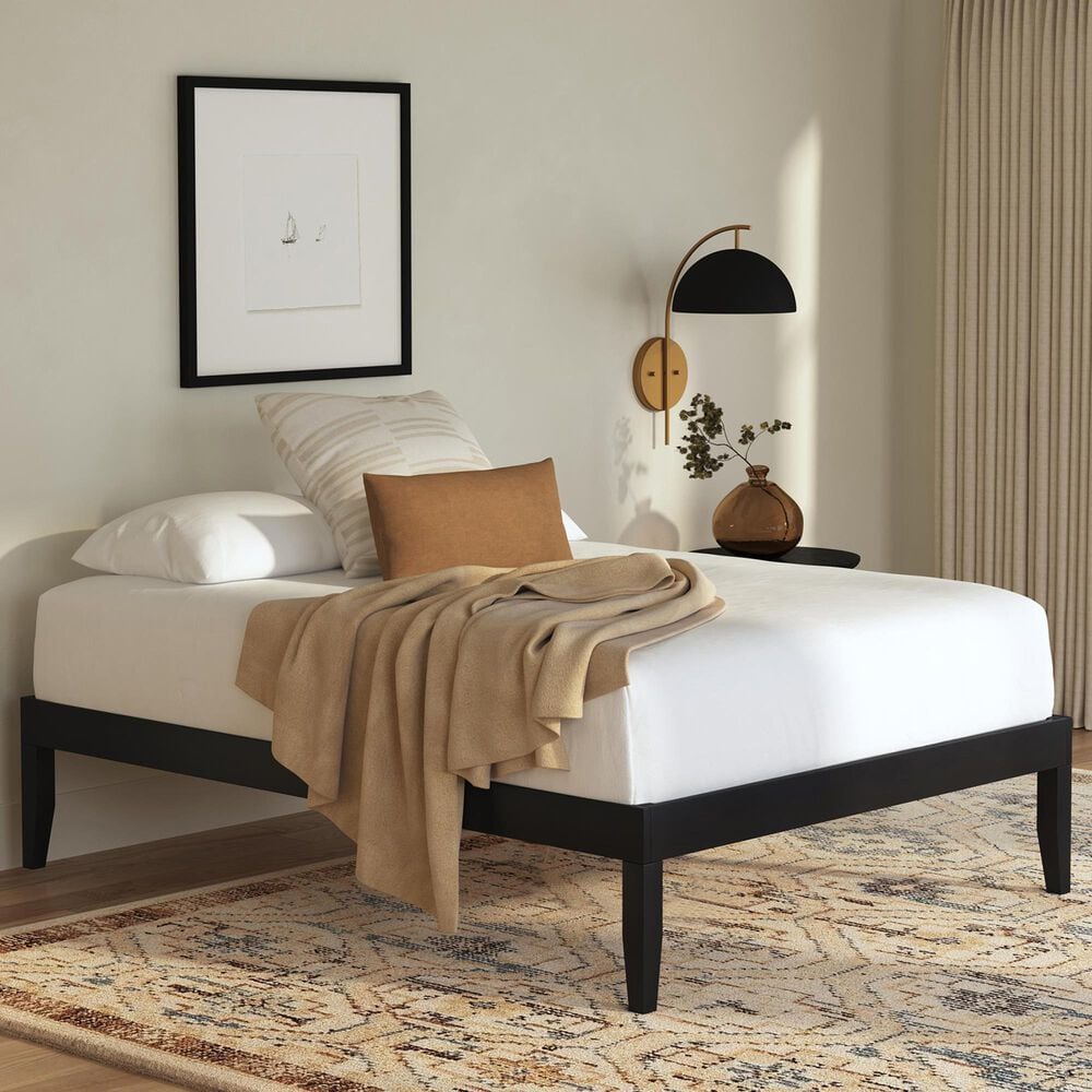 Linon Home Decor Polly Full Platform Bed in Bold Black, , large