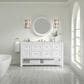 James Martin Vanities Breckenridge 60" Single Bathroom Vanity in Bright White with 3 cm Ethereal Noctis Quartz Top and Rectangular Sink, , large