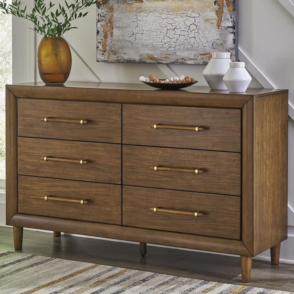 Ashley Lyncott 6-Drawer Dresser Only in Brown, , large