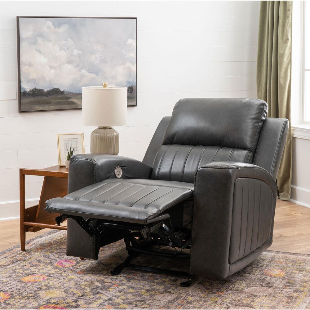 Linon Home Decor Izaiah Power Glider Recliner in Grey, , large