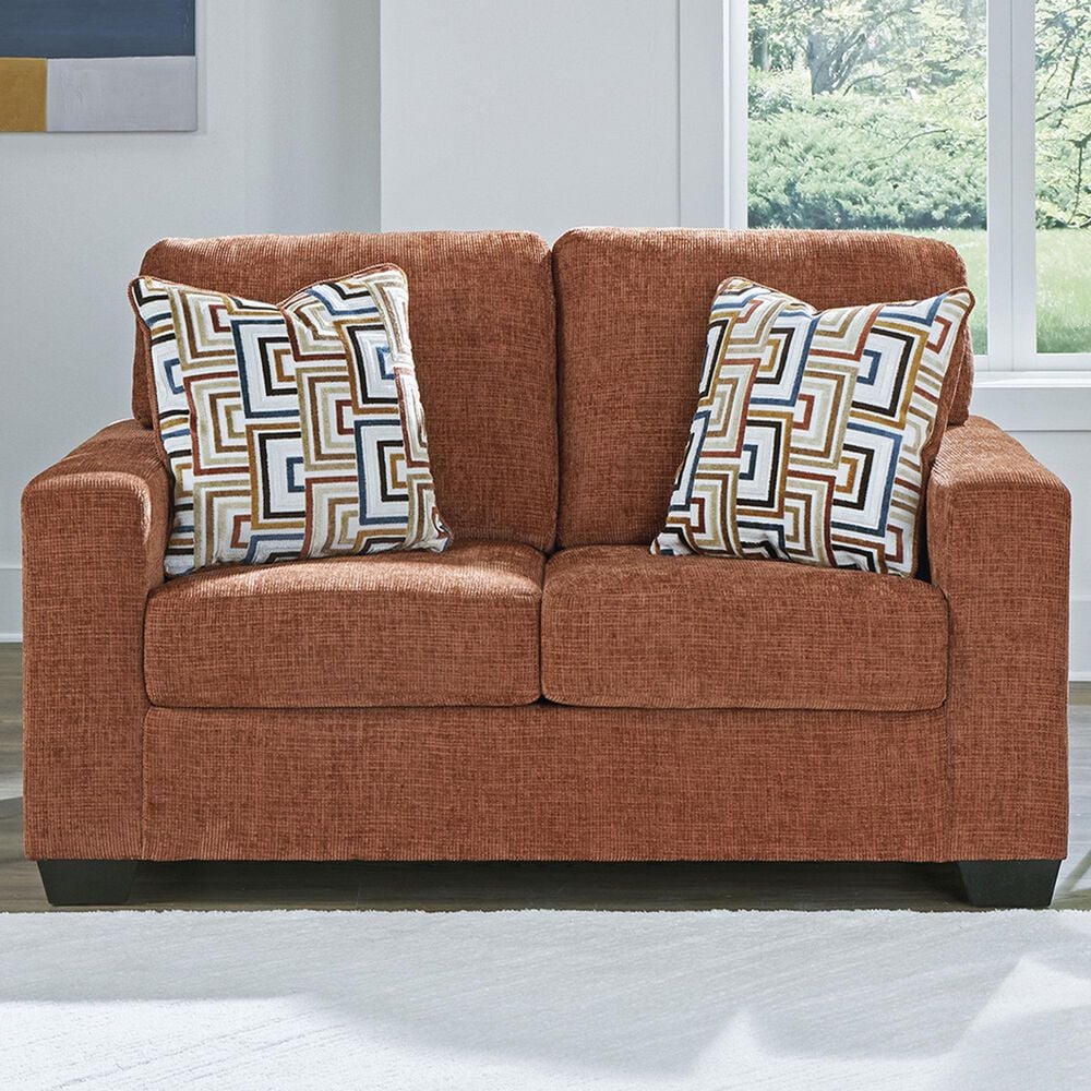 Ashley Aviemore Stationary Loveseat in Spice, , large