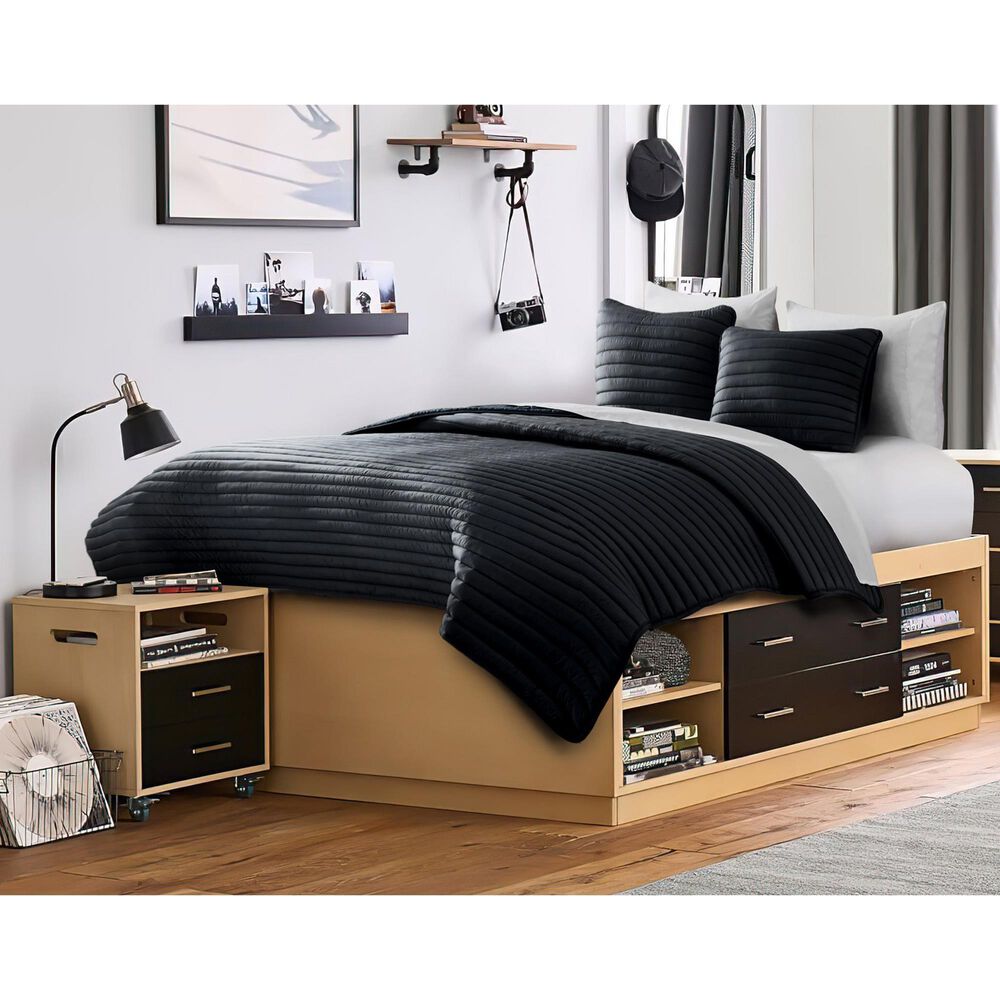 Hallmart Collectibles Puffer 2-Piece Twin Comforter Set in Black, , large