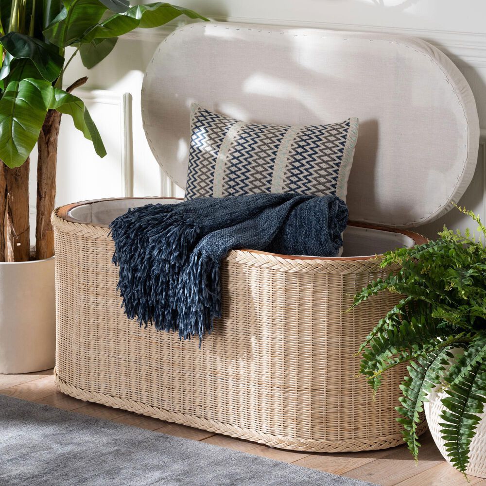 Baxton Studio Barid Oval Storage Bench in Natural, , large