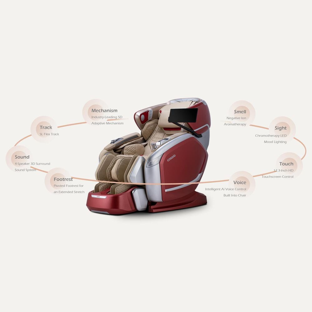 Cozzia CZ-800 Massage Chair in Red, , large