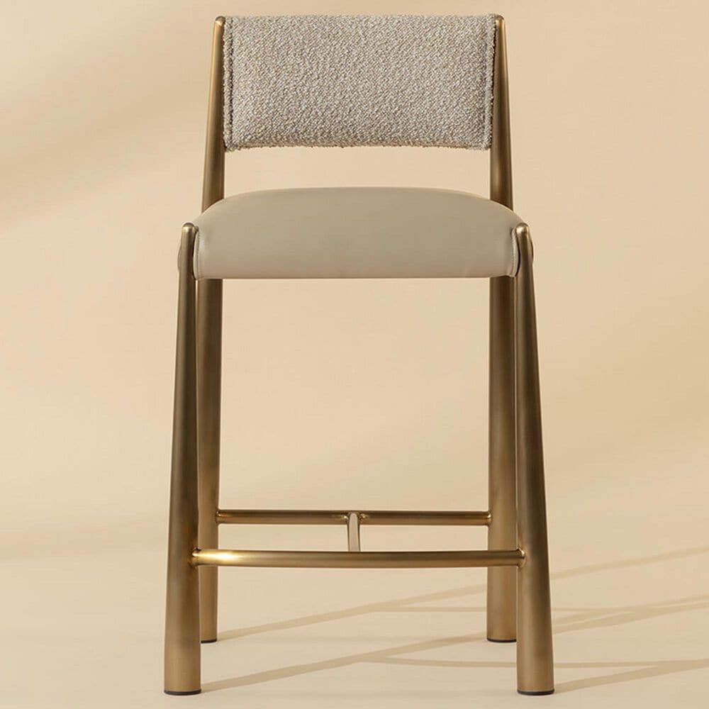 Club Collection By Sunpan Bayard Counter Stool in Napa Beige and Santa Cruz Oatmeal, , large
